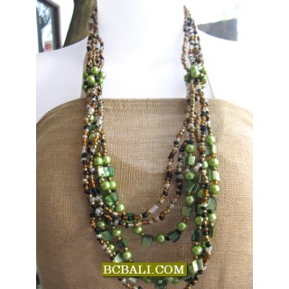 bali handmade necklaces beads multi strand long 